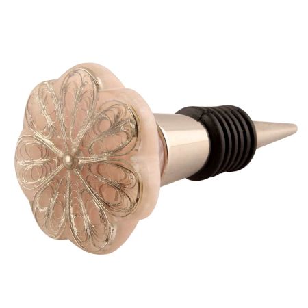 Baby Pink Flower Resin Wine Stopper